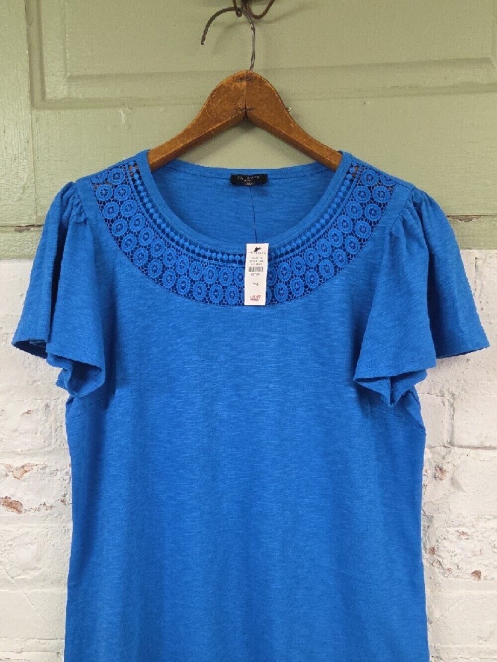 Talbots Bright Blue Petite Knit 100% Cotton Dress Sz MED P NWT - Picture 2 of 7